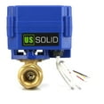 thumbnail image 1 of U. S. Solid IP65 Motorized Ball Valve 1/2 in NPT Full Port Brass AC/DC 9-24V 3 Wire 1 Way Wiring Blue Casing, 1 of 7