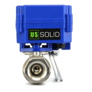 U. S. Solid IP65 Motorized Ball Valve 1/2 in NPT Full Port Stainless Steel DC 9-24V 2 Wire Reverse Polarity Wiring Normally Closed Blue Casing