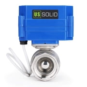 U. S. Solid IP65 Motorized Ball Valve 1 in NPT Standard Port Stainless Steel AC 85-265V 2 Wire Auto Return Wiring Normally Closed Blue Casing