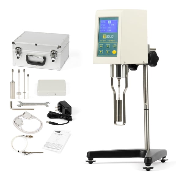U.S. Solid Rotary Viscometer Viscosity Meter Tester 1-100,000 mPas LCD Digital Display with Temperature Measuring and RS232 Connector