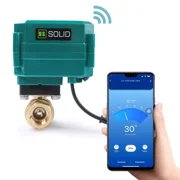 U. S. Solid Smart IP65 Motorized Ball Valve 1/2 in NPT Standard Port Brass DC 5V USB Connection Normally Closed Green Casing