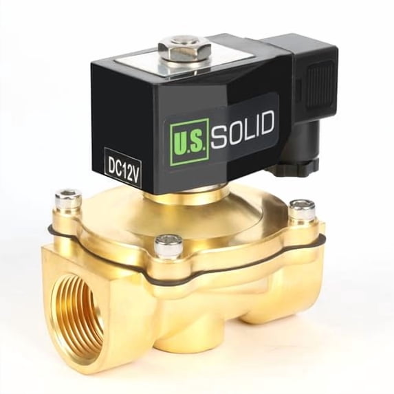 U.S. Solid Vacuum Solenoid Valve - 1 inch 1.0 Mpa Brass 12V DC High Temperature Resistance Electric Solenoid Valve, 14?-176?