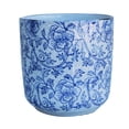 thumbnail image 1 of U.S.Sourcing Inc. Ceramic Blue and White Cylindrical planters, 2 Prints Blue and white Flower print, 1 of 6