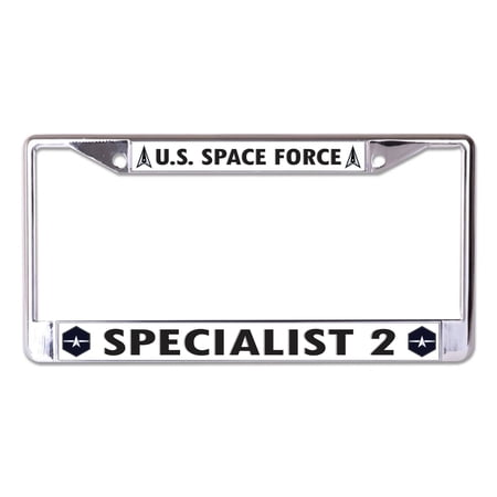 U.S. Space Force Specialist 2 Chrome License Plate Frame