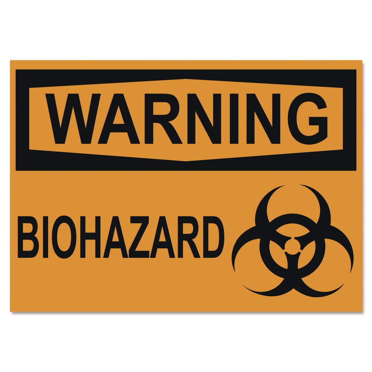 Headline Sign 5498 10 in. x 14 in. WARNING BIOHAZARD OSHA Safety Signs ...