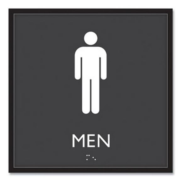 8 in. x 8 in. Men Plastic ADA Sign - Clear/White