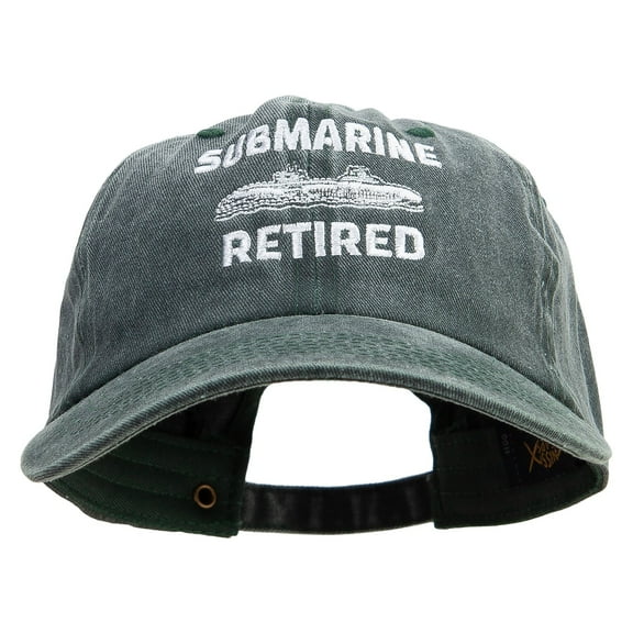 U.S. Submarine Retired Embroidered Unstructured Pigment Dyed Cotton Cap - Dk Green OSFM