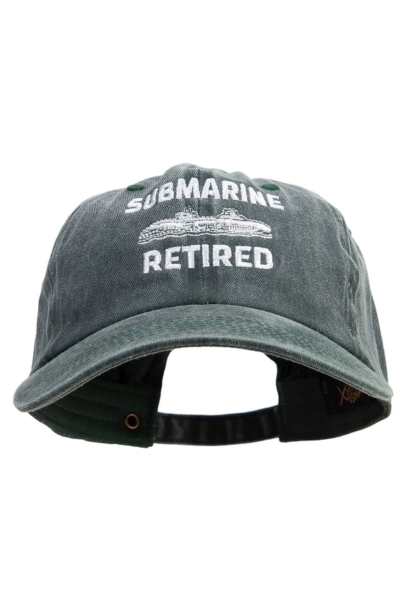 U.S. Submarine Retired Embroidered Unstructured Pigment Dyed Cotton Cap - Dk Green OSFM
