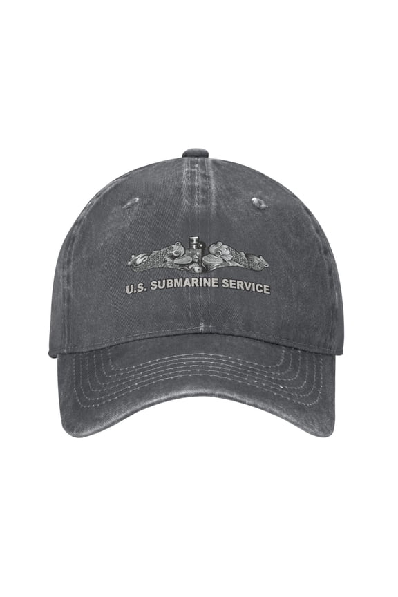 U.S. Submarine Service Unisex Adult Washed Denim Cotton Sport Outdoor Baseball Cap Adjustable Cowboy Baseball Hat