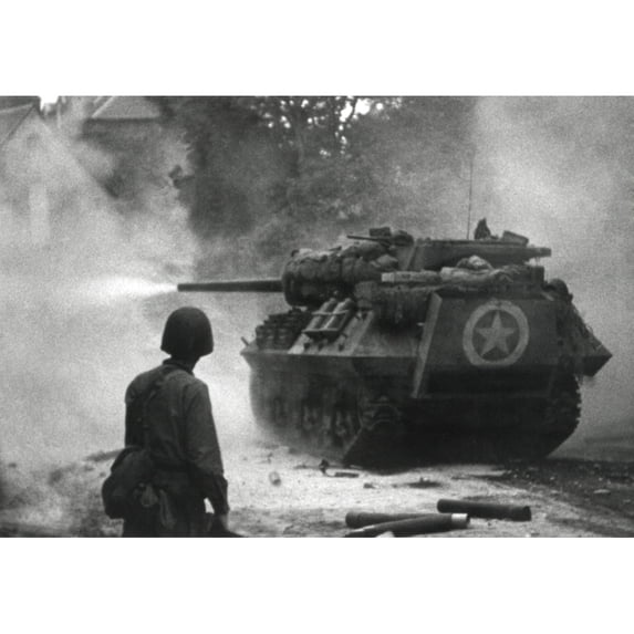 U.S. Tank Firing In Saint Lo History (24 x 18)