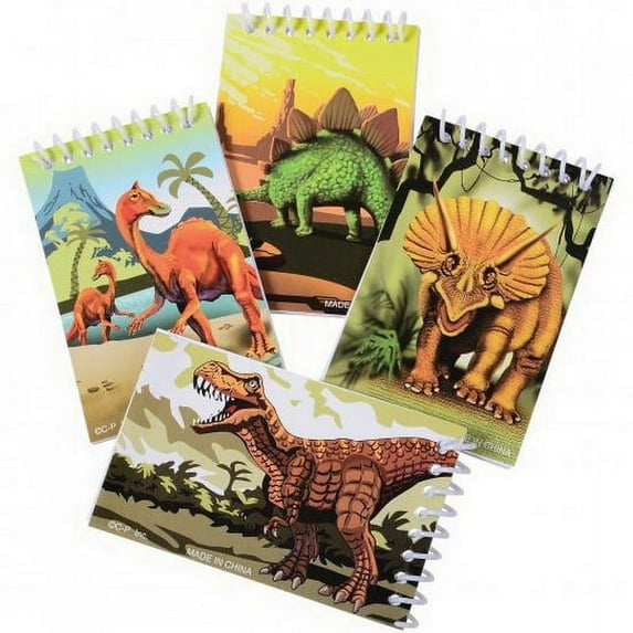 U. S. Toy Dinosaur Jurassic Theme Mini 3.5" Paper Party Favor Notebooks, 8 CT