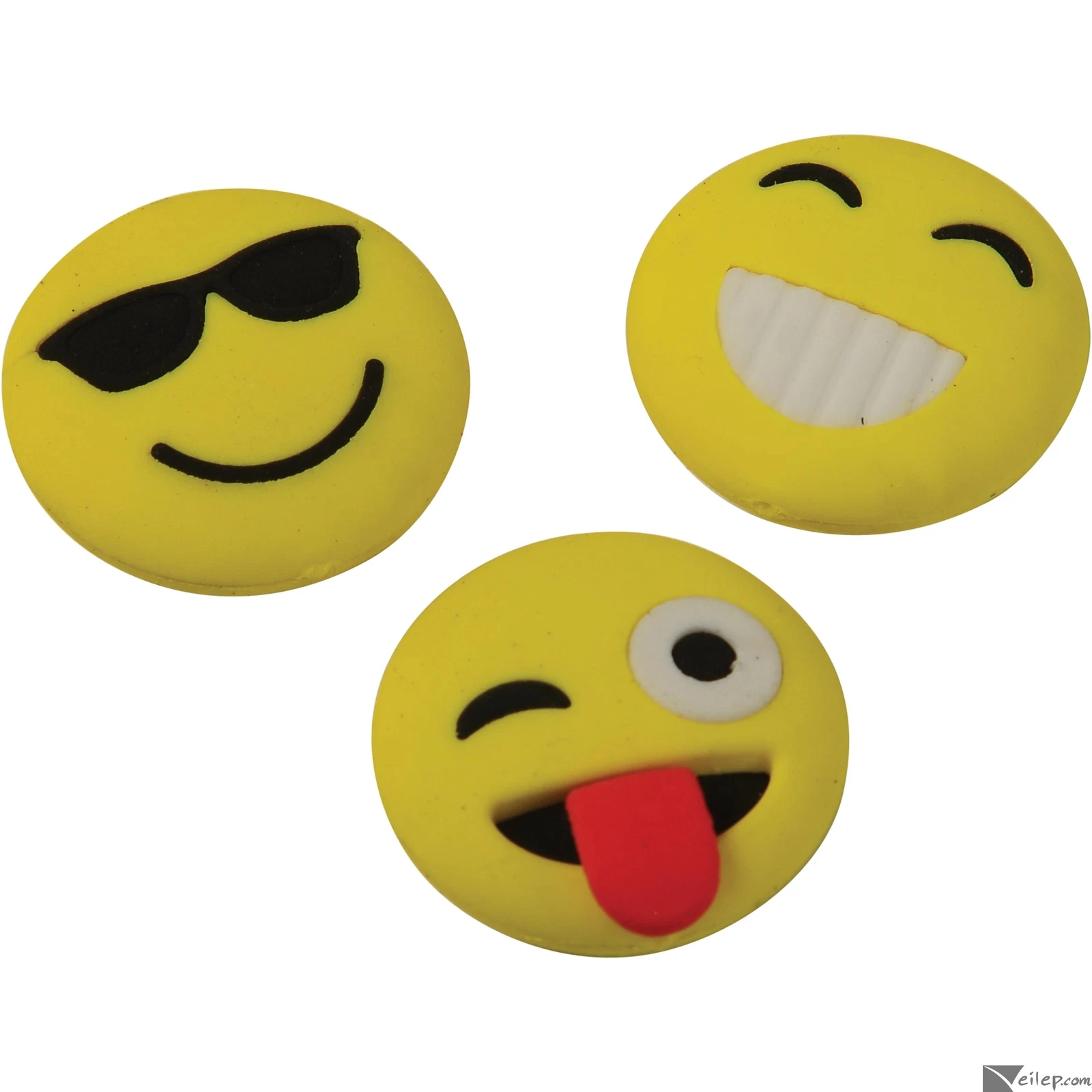 U. S. Toy Emoji Erasers 1.25" Rubber Party Favors, 12 Ct, Assorted Colors