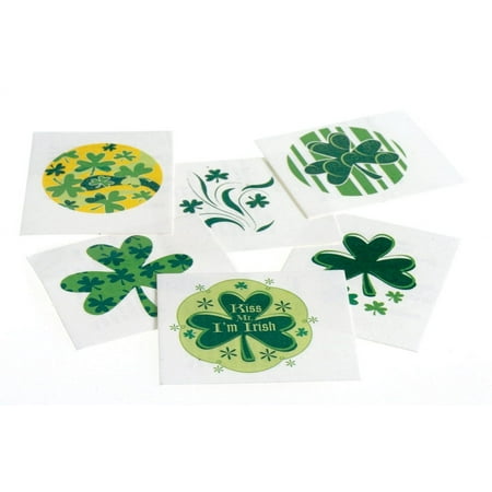 U.S. Toy Shamrock Tattoos 1.5" Party Favors, Green, 144 Pack