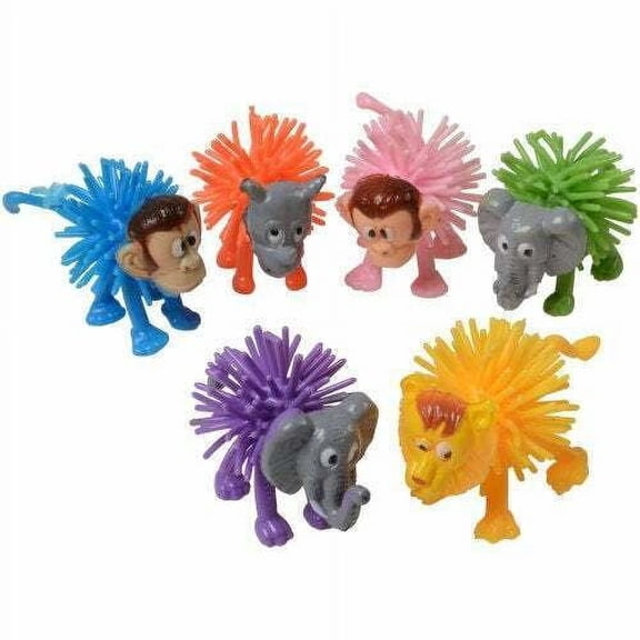U. S. Toy Wild Animal Wooly Balls 2 in Plastic Party Favors, 12 CT, Assorted