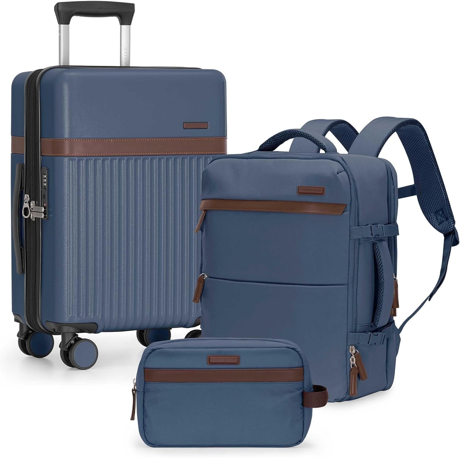 U.S. Traveler 3-Piece Luggage Set with Backpack, 21-Inch Carry-on Hardside Expandable with Spinner Wheels, TSA Lock, 18-Inch Travel Backpack with ... U.S. Traveler 3-Piece Luggage Set with Backpack, 21-Inch Carry-on Hardside Expandable with Spinner Wheels, TSA Lock, 18-Inch Travel Backpack with ...