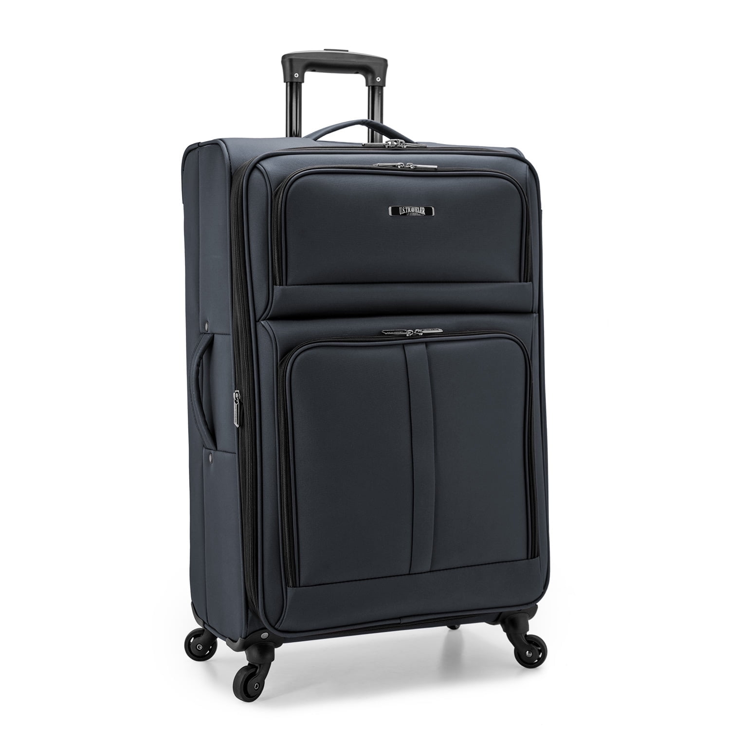 U.S. Traveler Anzio Softside Expandable Spinner Luggage, Dark Grey, 30" Checked Large