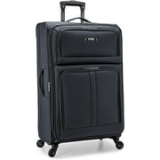 U.S. Traveler Anzio Softside Expandable Spinner Luggage, Dark Grey, Checked-Large 30-Inch