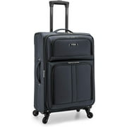 U.S. Traveler Anzio Softside Expandable Spinner Luggage, Dark Grey, Checked-Medium 26-Inch