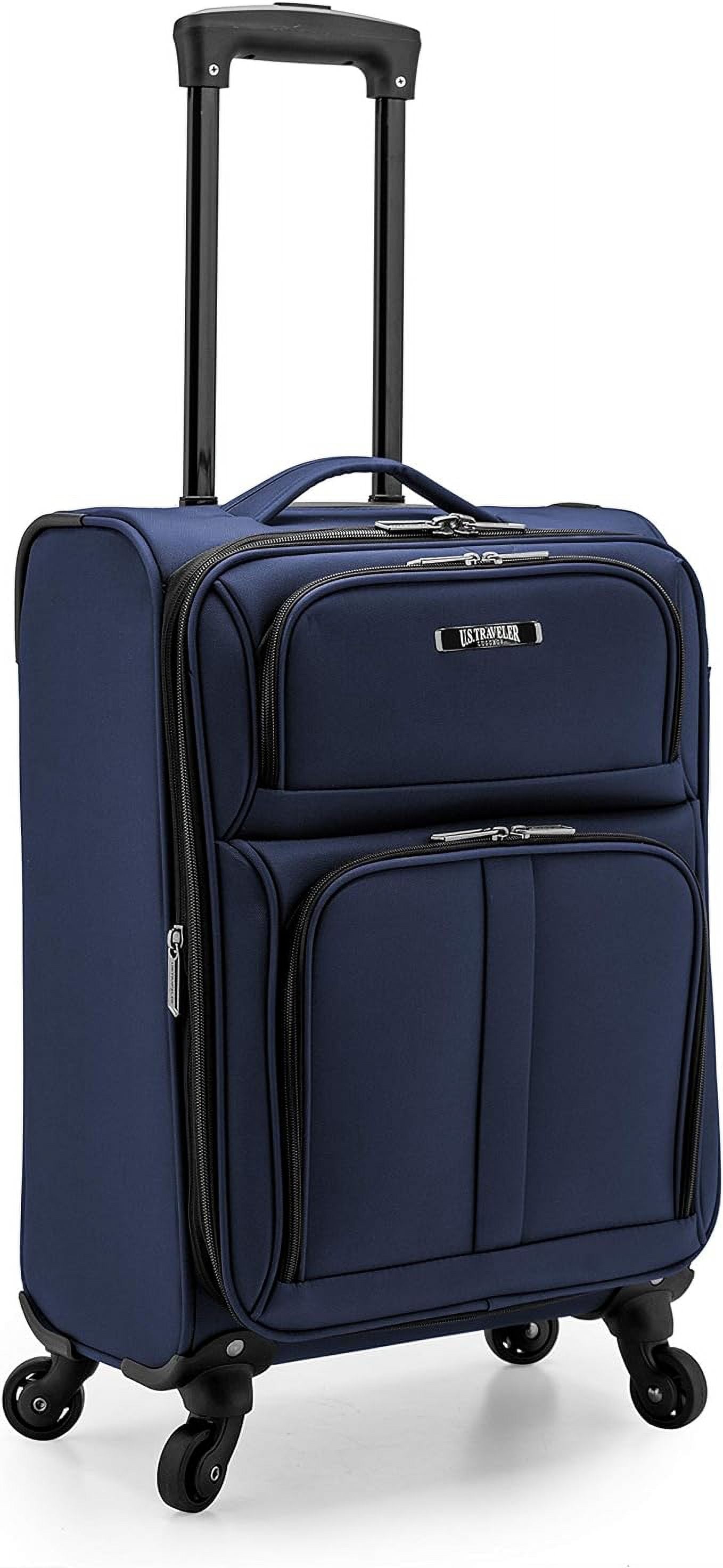 U.S. Traveler Anzio Softside Expandable Spinner Luggage, Navy, 22" Carry-on