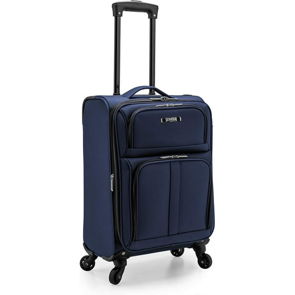 U.S. Traveler Anzio Softside Expandable Spinner Luggage, Navy, 22" Carry-on