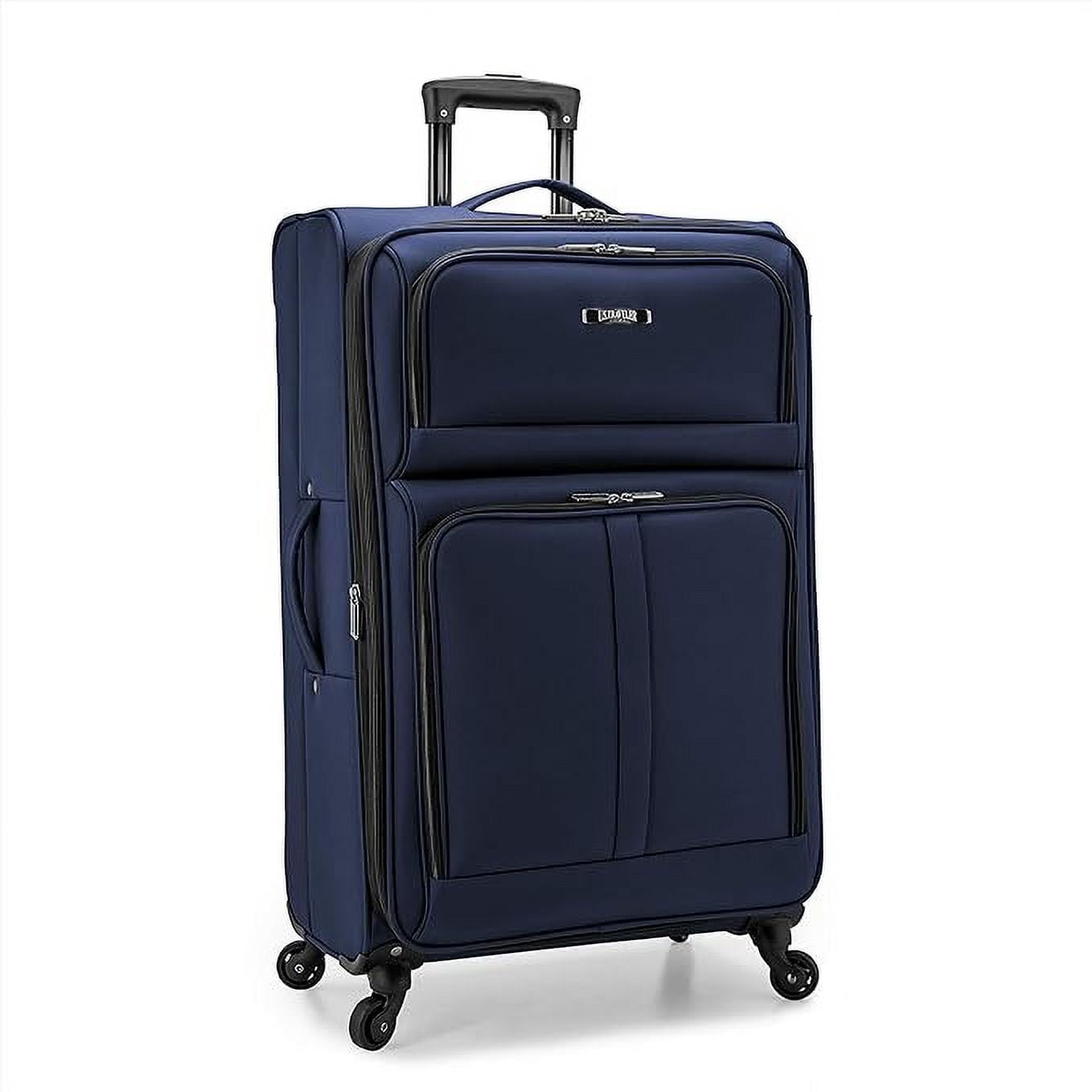 U.S. Traveler Anzio Softside Expandable Spinner Luggage, Navy, 30" Checked Large