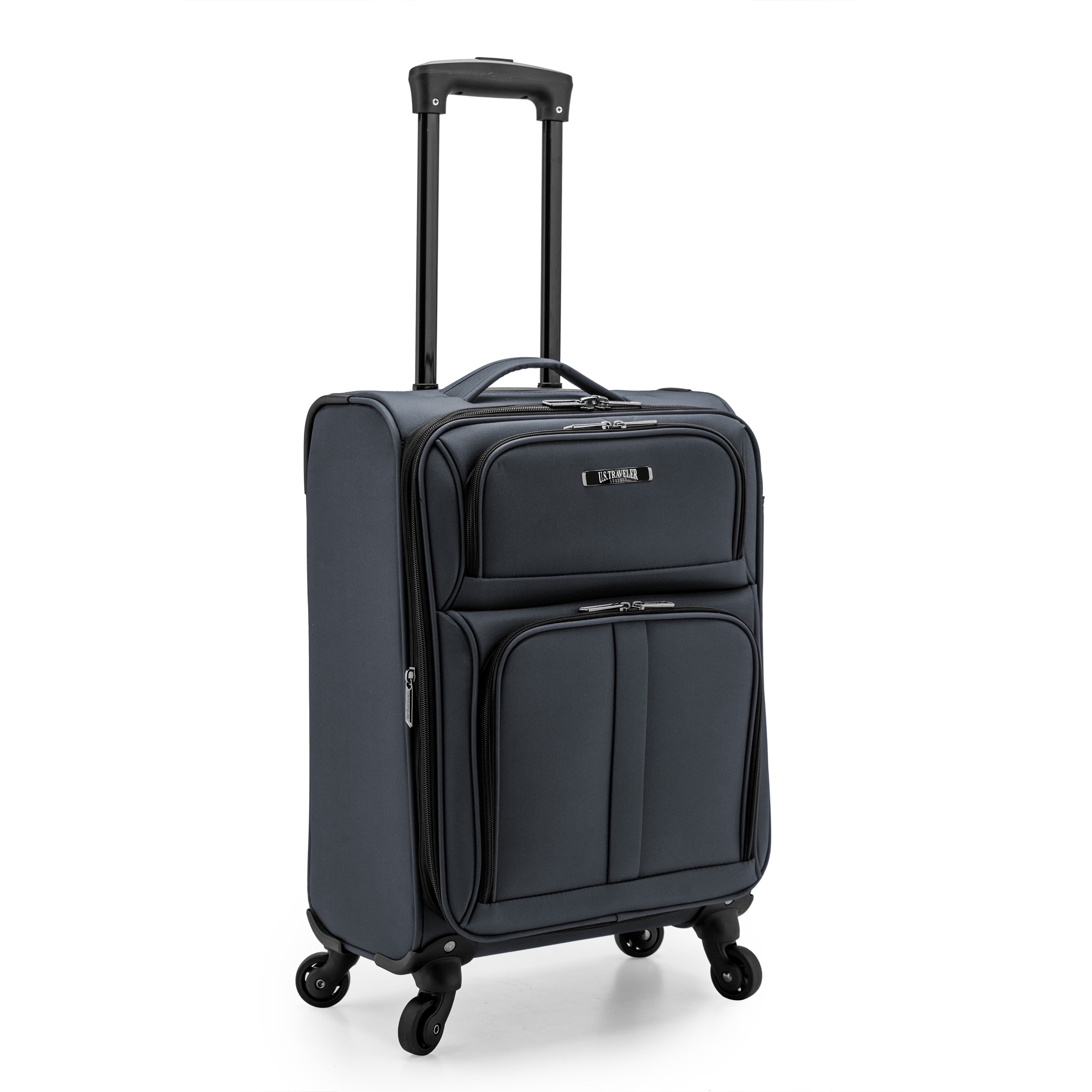 U.S. Traveler Anzio Softside Expandable Spinner Luggage, Softside, Dark Gray, 22" Carry-on