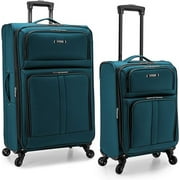 U.S. Traveler Anzio Softside Expandable Spinner Luggage, Teal, 2-Piece Set (22/30)