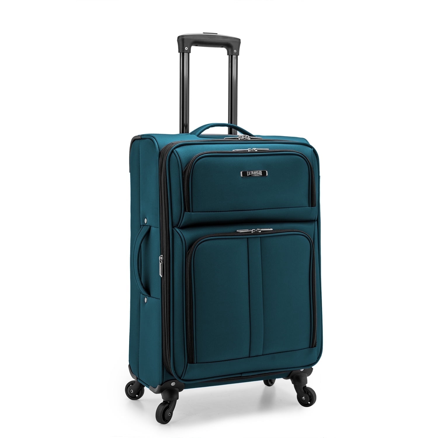 U.S. Traveler Anzio Softside Expandable Spinner Luggage, Teal, 26" Checked Medium