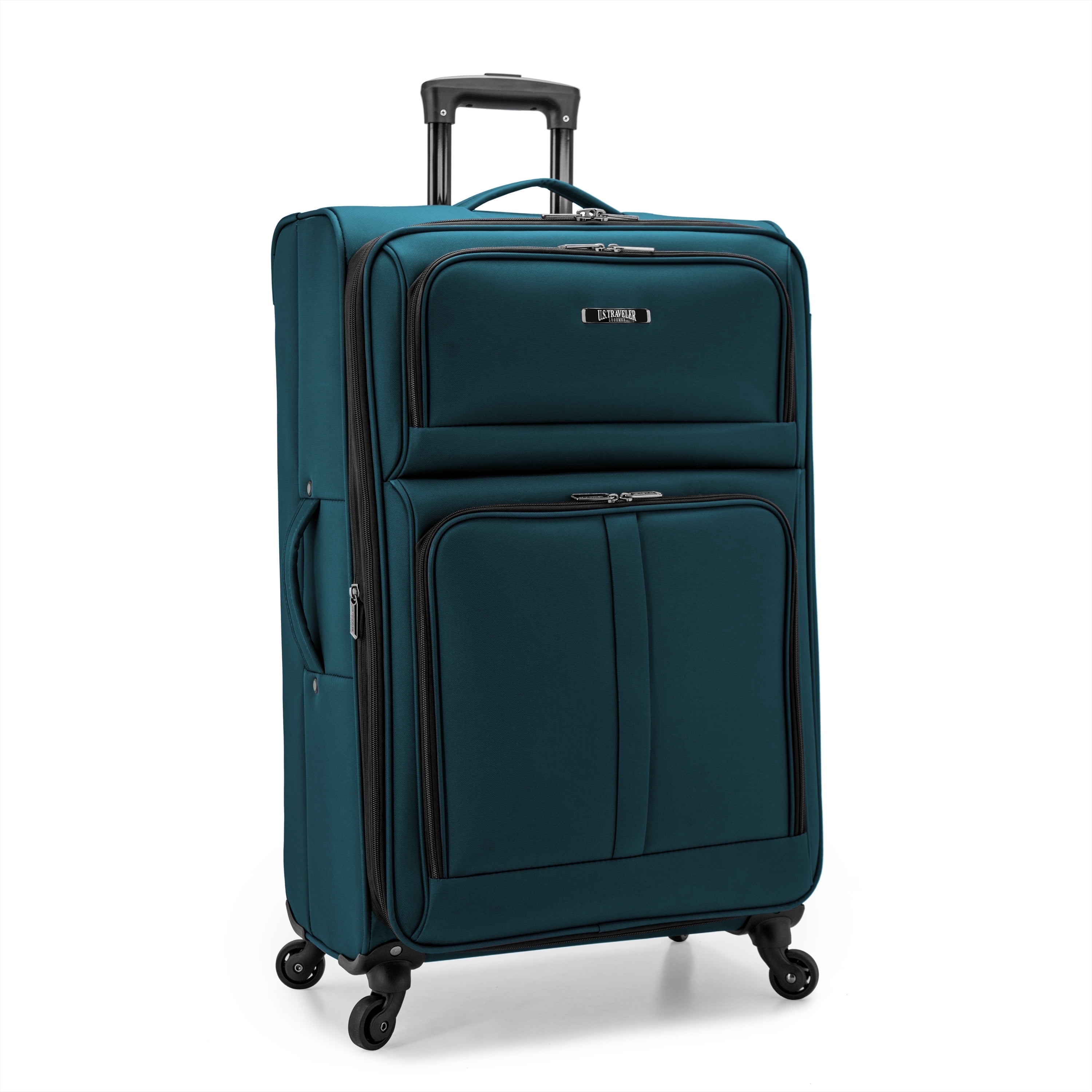 U.S. Traveler Anzio Softside Expandable Spinner Luggage, Teal, 30" Checked Large