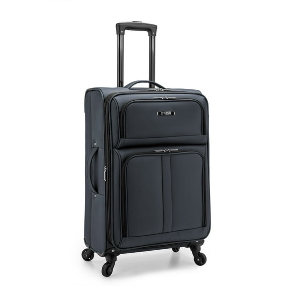 U.S. Traveler Anzio Softside Spinner Expandable Luggage, Gray, 26" Medium Checked