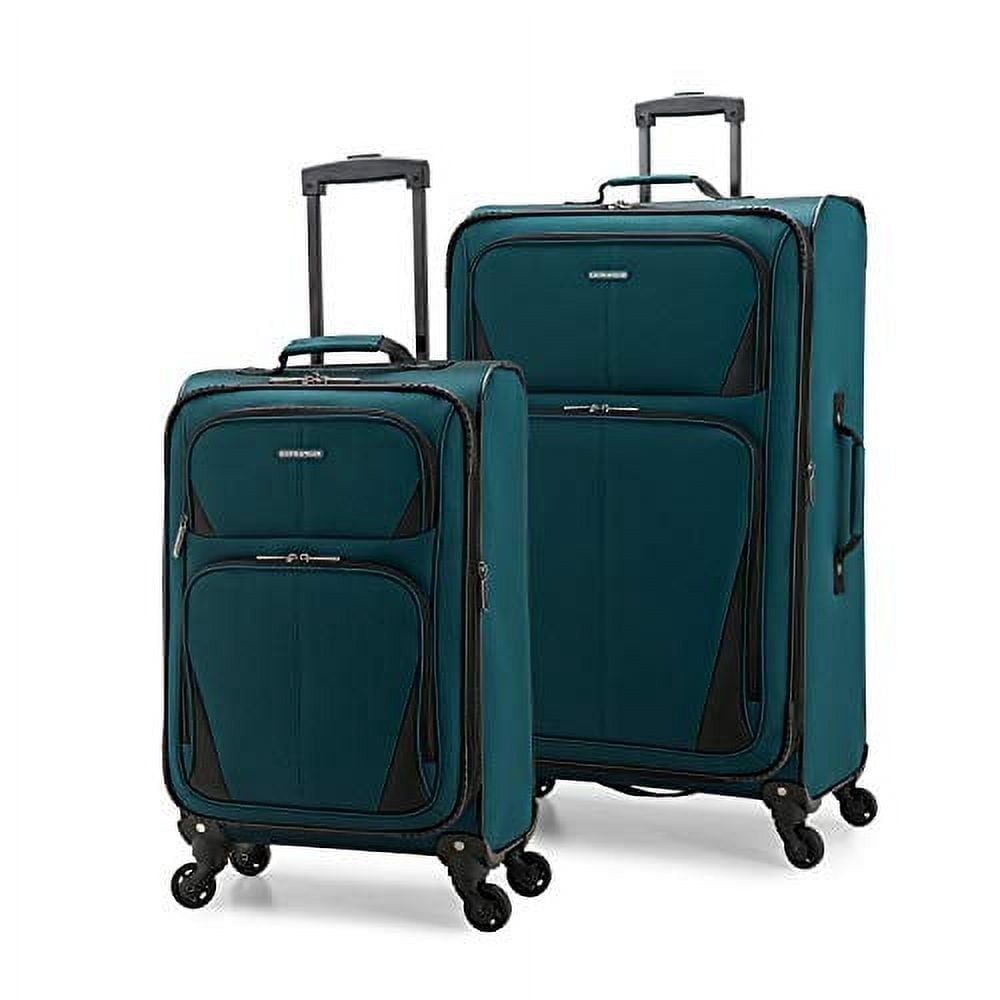 U.S. Traveler Aviron Bay Expandable Softside Luggage Set with Spinner Wheels, Teal, 2 Piece (22/30)