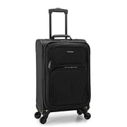 U.S. Traveler Aviron Bay Expandable Softside Luggage with Spinner Wheels, Black, 22" Carry-on