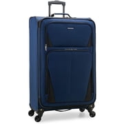 U.S. Traveler Aviron Bay Expandable Softside Luggage with Spinner Wheels, Navy, 31 Checked Large
