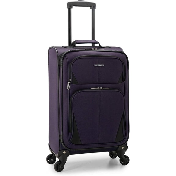 U.S. Traveler Aviron Bay Expandable Softside Luggage with Spinner Wheels, Purple, 22" Carry-on