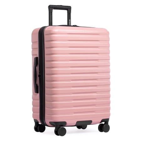 U.S. Traveler Boren Hardside Rugged Spinner Luggage, Rose Pink, 26" Checked Medium