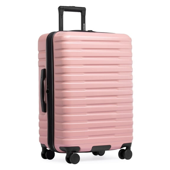 U.S. Traveler Boren Hardside Rugged Spinner Luggage, Rose Pink, 26" Checked Medium