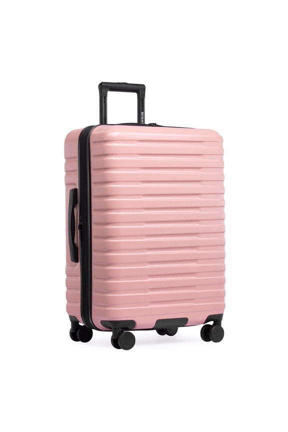 Boren Hardside Rugged Spinner Luggage, Rose Pink, 26" Checked Medium