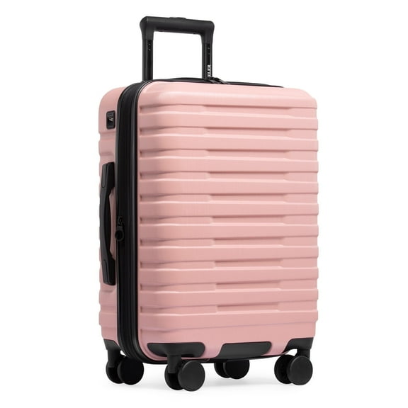 U.S. Traveler Boren Hardside Rugged Spinner Luggage w/ USB Port, Rose Pink, 22" Carry-On