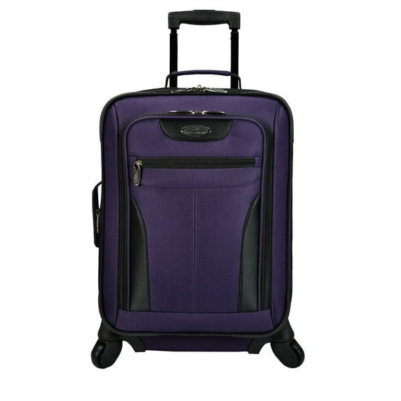 U.S. Traveler Charleville Fabric Expandable Spinner Luggage, Purple, 29" Checked Large