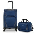 thumbnail image 1 of U.S. Traveler Forza 2-Piece Expandable Softside Carry-On Luggage Set – Spinner Wheels, TSA-Approved, Tote Bag, Lightweight Travel Suitcase, Navy, 1 of 8