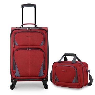U.S. Traveler 2-Piece Expandable Softside Luggage Set - 21" Carry-On & Tote Bag, Blue, Unisex
