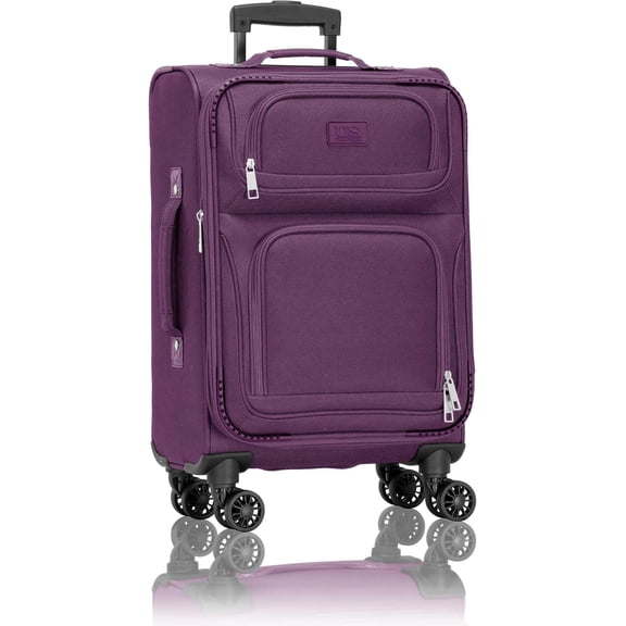 U.S. Traveler Rio Expandable Softside Carry-on - Spinner Wheels, TSA-Approved, 22-Inch Lightweight Travel Suitcase, Lavender