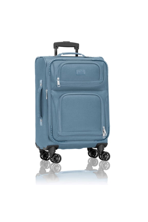 Rio Expandable Softside Carry-on - Spinner Wheels, TSA-Approved, 22-Inch Lightweight Travel Suitcase, Light Blue