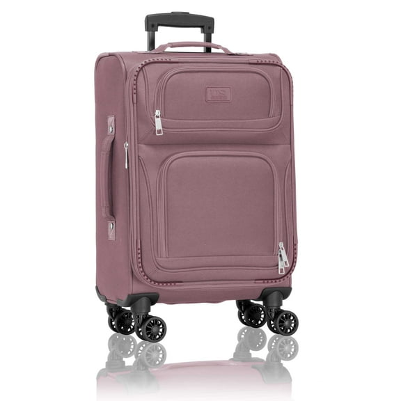 U.S. Traveler Rio Expandable Softside Carry-on - Spinner Wheels, TSA-Approved, 22-Inch Lightweight Travel Suitcase, Mauve