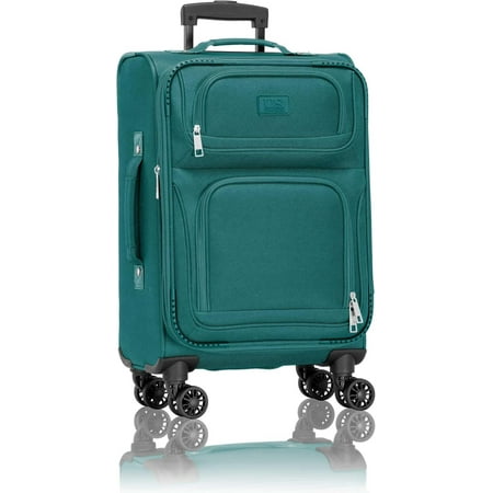 U.S. Traveler Rio Expandable Softside Carry-on - Spinner Wheels, TSA-Approved, 22-Inch Lightweight Travel Suitcase, Teal