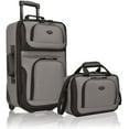 thumbnail image 1 of U.S. Traveler Rio Rugged Fabric Expandable Rolling Carry-on Luggage Set w/ Tote, Gray, 2-Piece (21/10), 1 of 8
