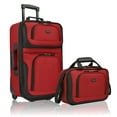 thumbnail image 1 of U.S. Traveler Rio Rugged Fabric Expandable Rolling Carry-on Luggage Set w/ Tote, Red, 2-Piece (21/10), 1 of 9