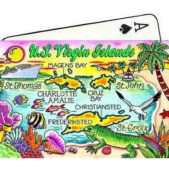 U.S.Virgin Islands Map Collectible Souvenir Playing Cards