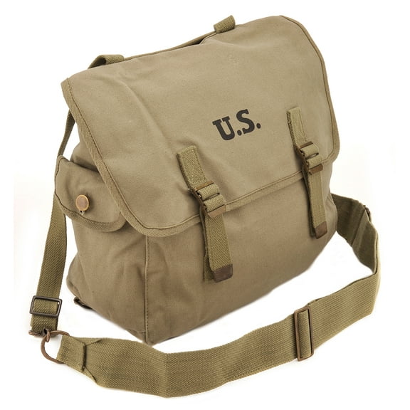 U.S. WW2 M1936 Musette Bag with Shoulder strap Dark OD marked JT&L 1944
