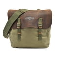 thumbnail image 1 of U.S. WW2  M1936 Musette Bag with Shoulder strap and Leather Flap Dark OD marked JT&L 1944, 1 of 1